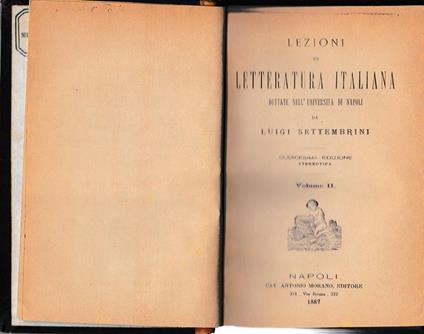 Lezioni di letteratura italiana. Volume II - Luigi Settembrini - copertina