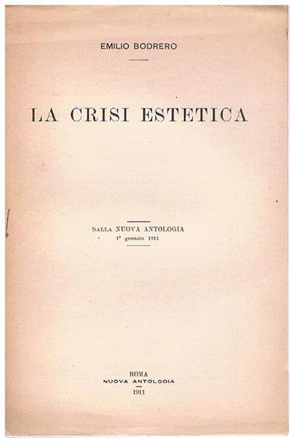 crisi estetica - Emilio Bodrero - copertina