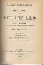 Istituzioni di diritto civile italiano. Vol II,parte I