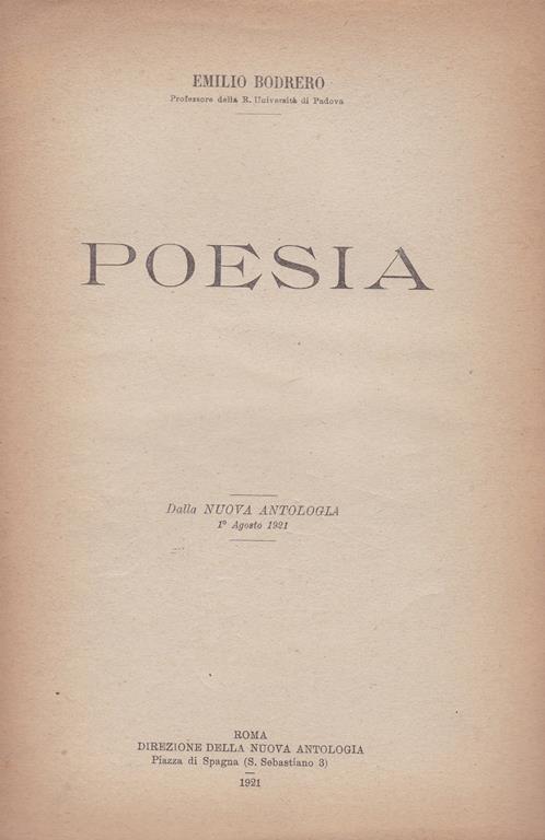 Poesia - Emilio Bodrero - copertina
