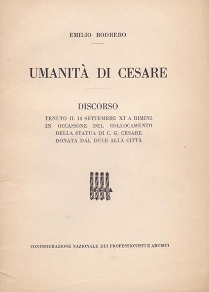 Umanità di Cesare - Emilio Bodrero - copertina