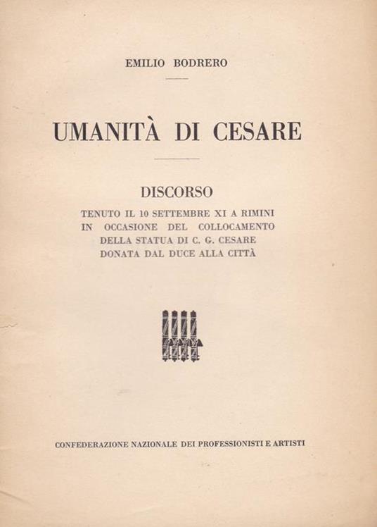 Umanità di Cesare - Emilio Bodrero - copertina