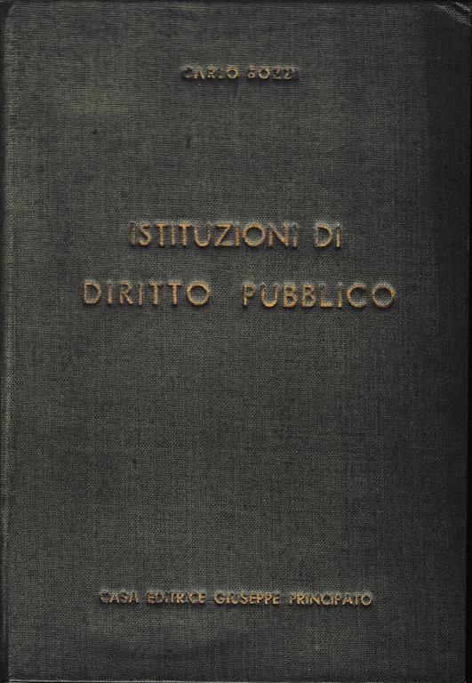 Istituzioni di Diritto pubblico - Carlo Bozzi - copertina