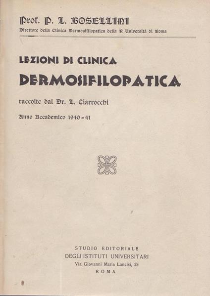 Lezioni di clinica dermosifilopatica - copertina