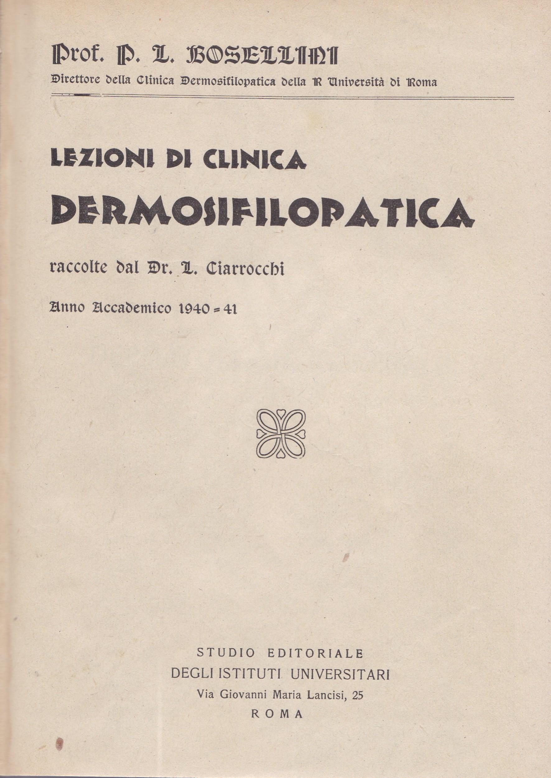Lezioni di clinica dermosifilopatica