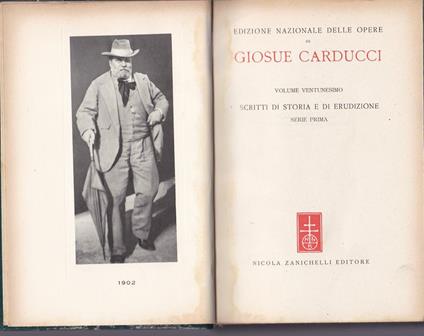 Opere. XXI. Scritti di storia e di erudizione. Serie prima - Giosuè Carducci - copertina