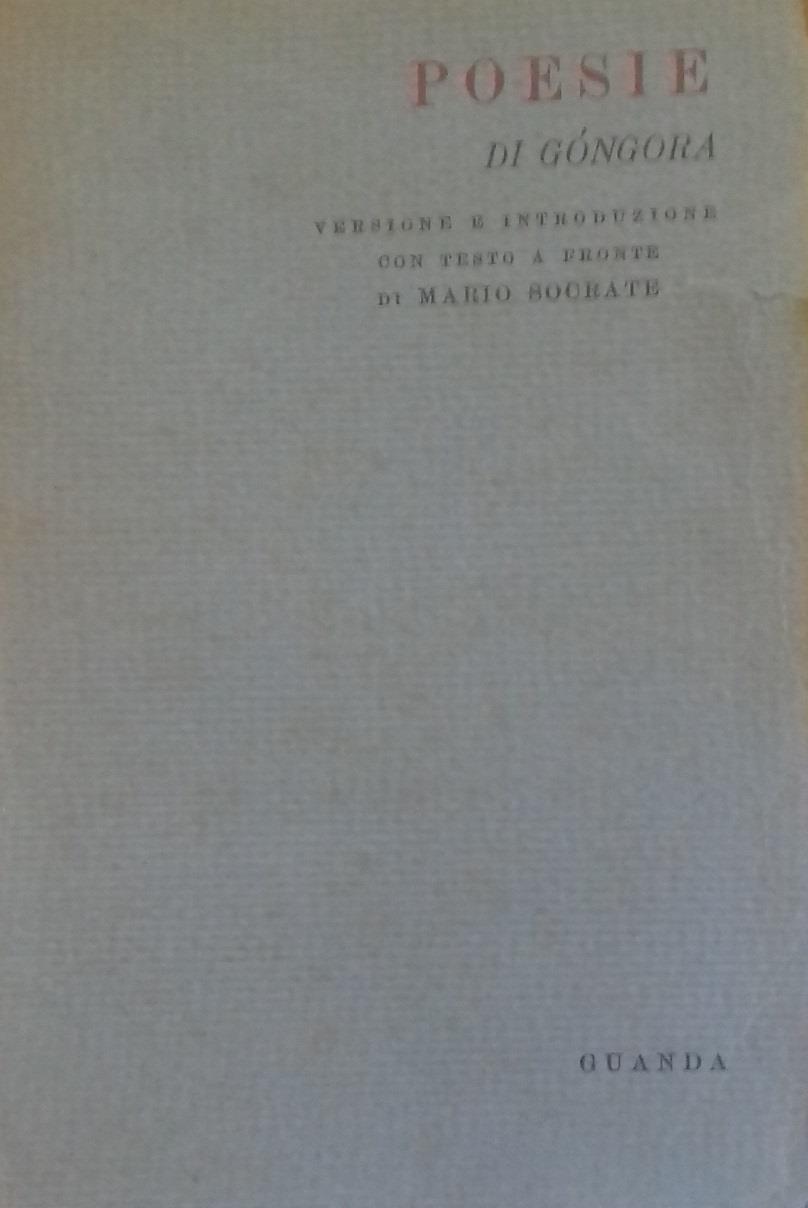 Poesie di Gv=ngora. con testo a fronte