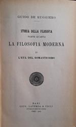 Storia della filosofia moderna. Parte quarta. La filosofia moderna. Volumi I-V