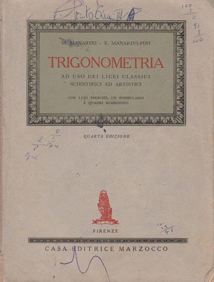 Trigonometria - M. Manarini - copertina