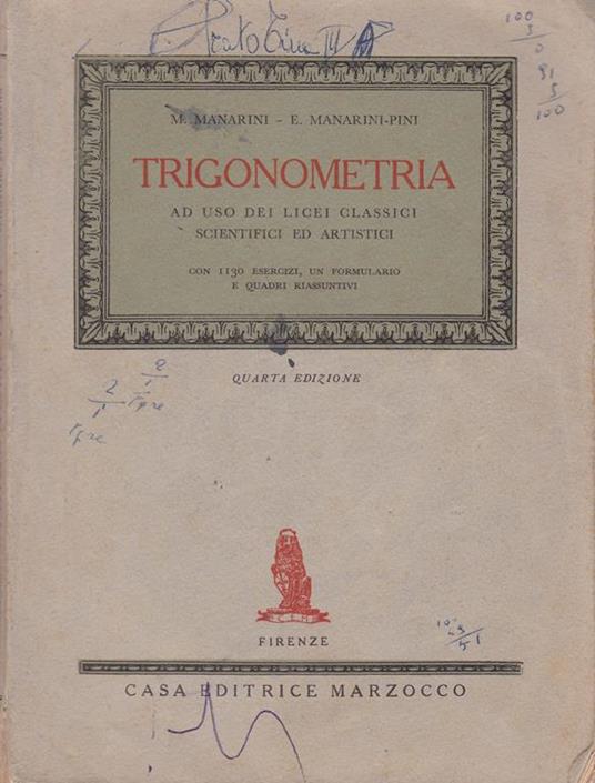 Trigonometria - M. Manarini - copertina