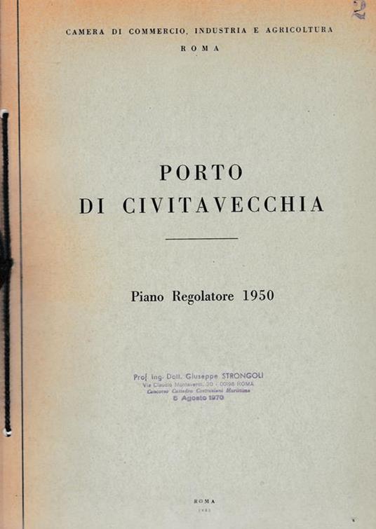 Porto di Civitavecchia. Piano regolatore 1950 - copertina