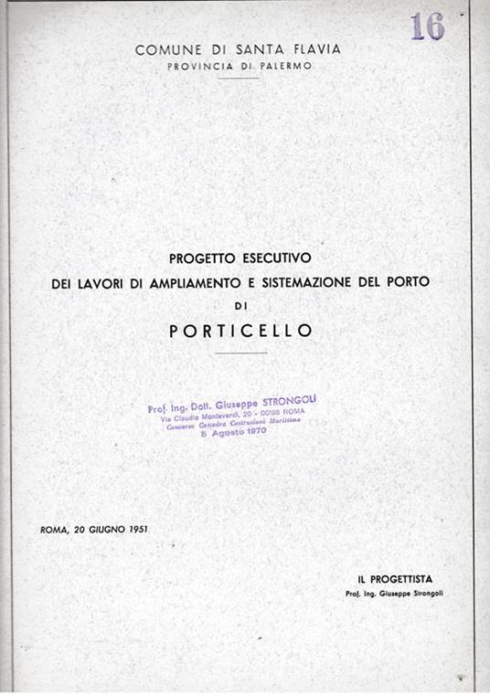 Progetto esecutivo dei lavori di ampliamento e sistemazione del Porto di Ponticello - copertina