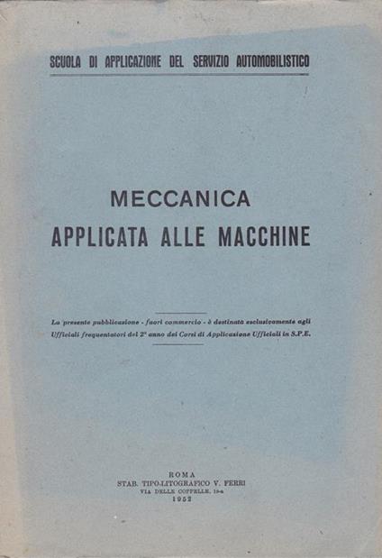 Meccanica applicata alle macchine - copertina