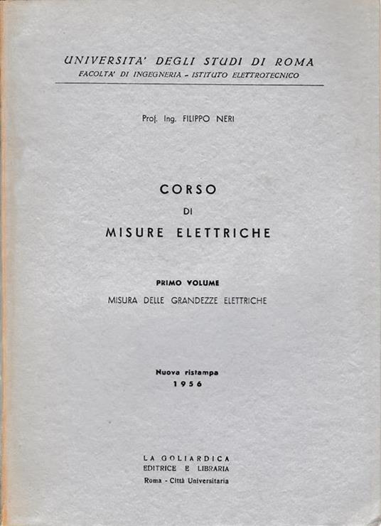 Corso di misure elettriche 1 vol. Misura delle grandezze elettriche - copertina