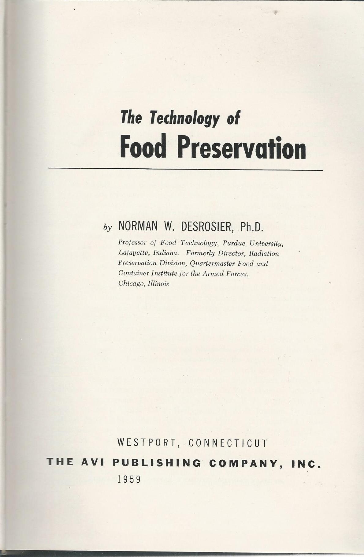 technology of food preservation