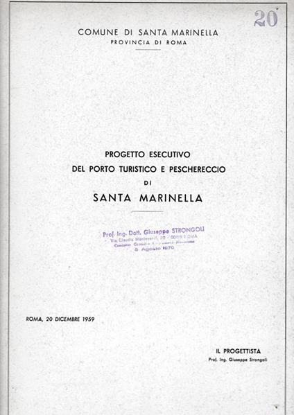 Progetto esecutivo del porto turistico e peschereccio di Santa Marinella - copertina