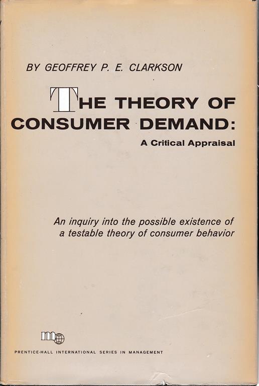 theory of consumer demand. a critical appraisal - copertina