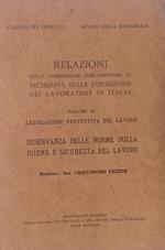 Relazioni della Commissione Parlamentare di inchiesta sulle condizioni dei lavoratori in Italia. Volume IV