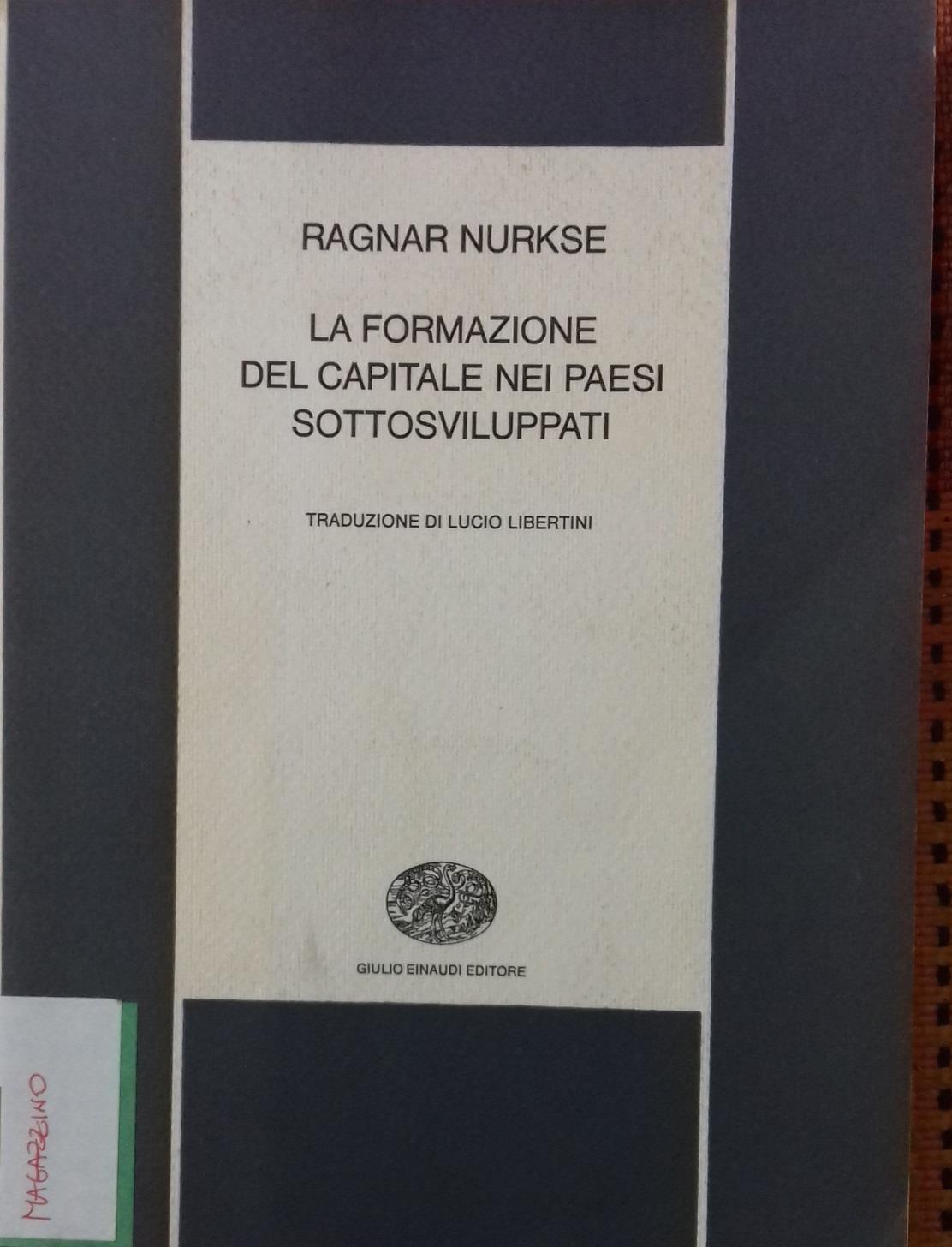 formazione del capitale nei paesi sottosviluppati