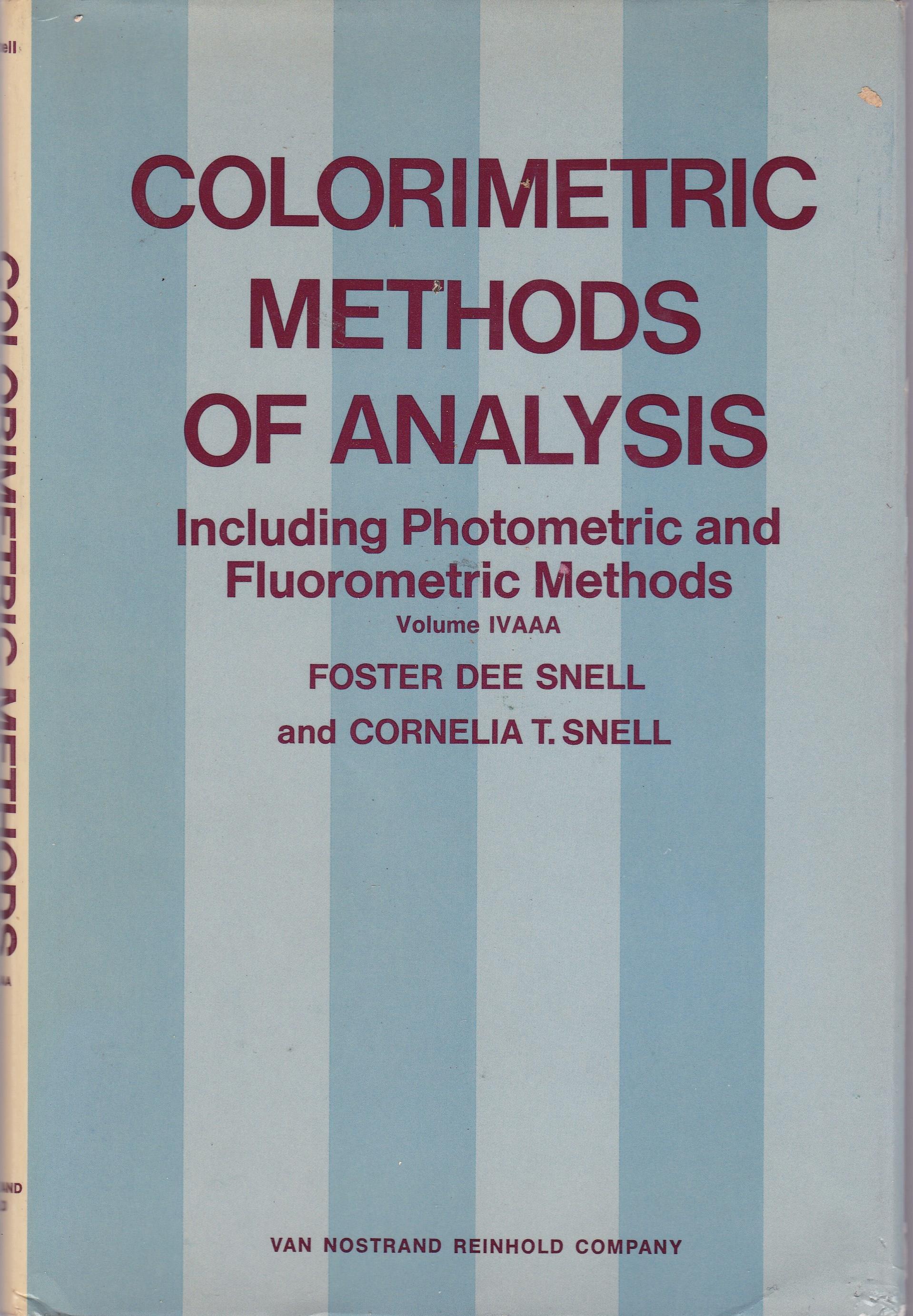 Colorimetric Methods of Analysis. IV AAA