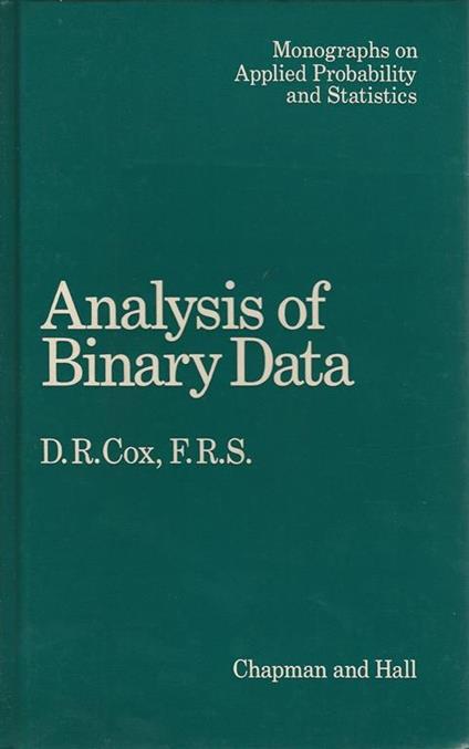 Analysis of binary data - Dermot Cox - copertina