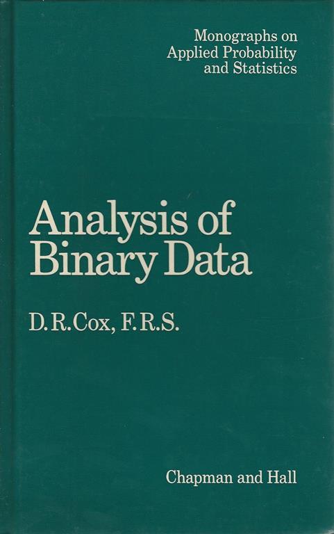 Analysis of binary data - Dermot Cox - copertina