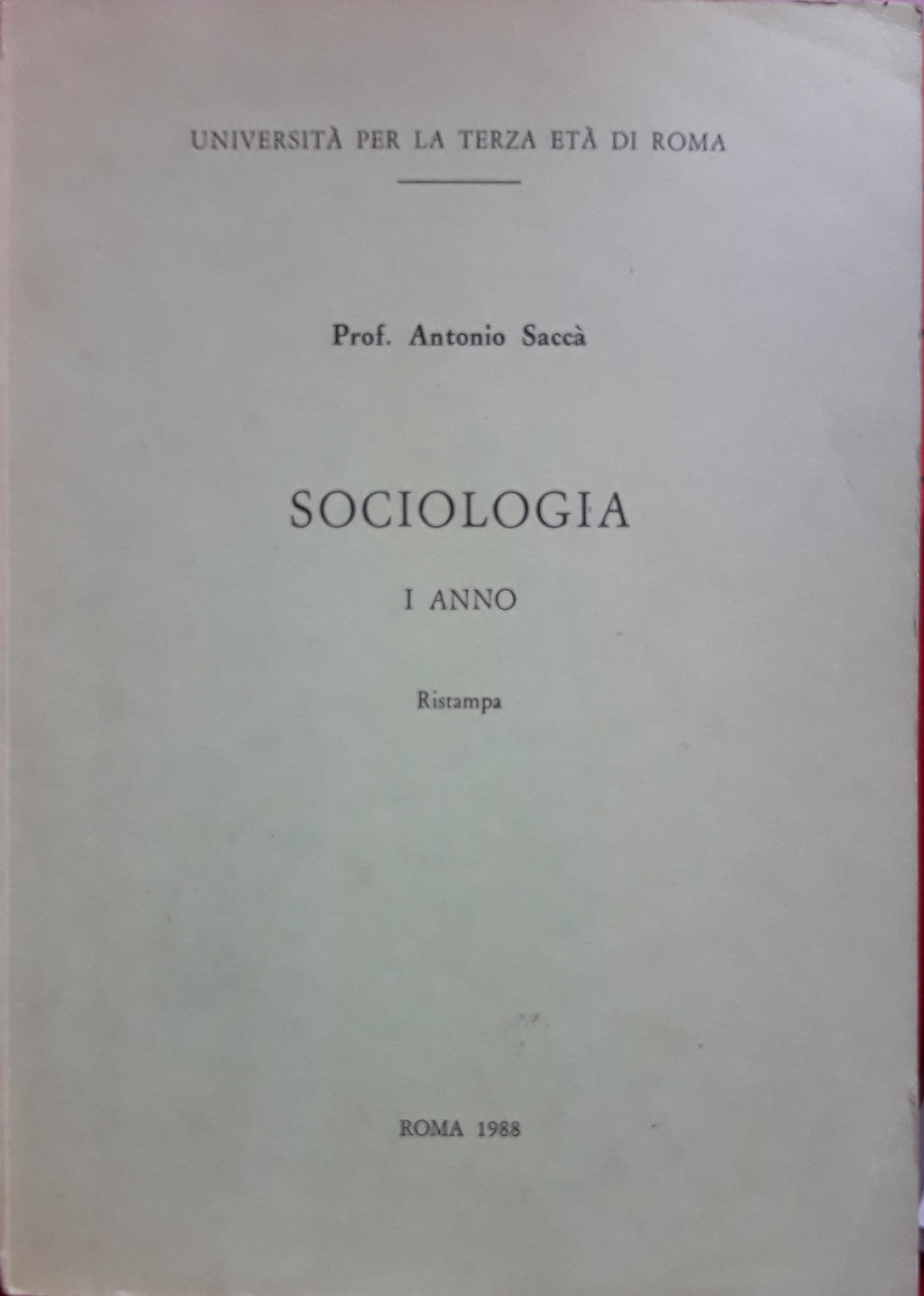 Sociologia. I anno