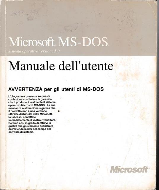Microsoft MS-DOS. Manuale dell'utente per il sistema operativo MS-DOS. Versione 5.0 - copertina