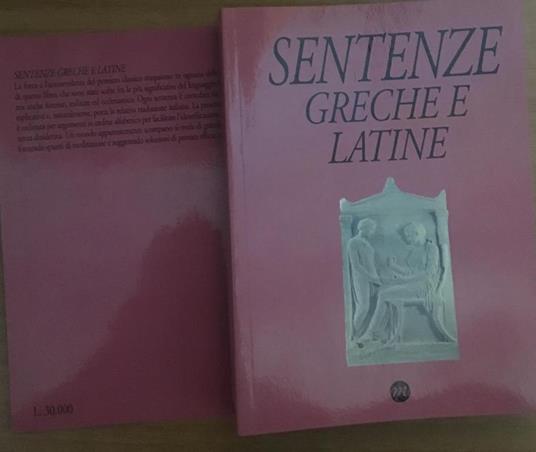 Sentenze greche e latine - copertina