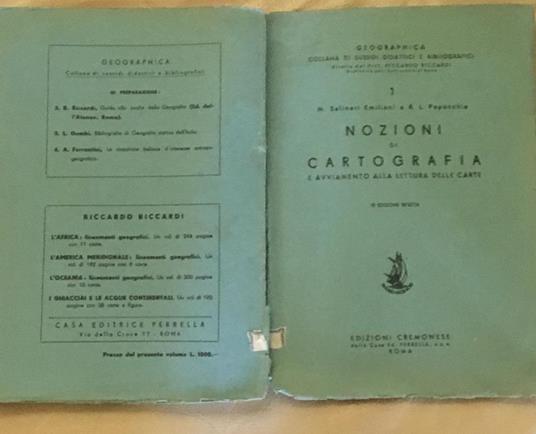 Nozioni di cartografia e avviamento alla lettura delle carte - Marcella Emiliani - copertina