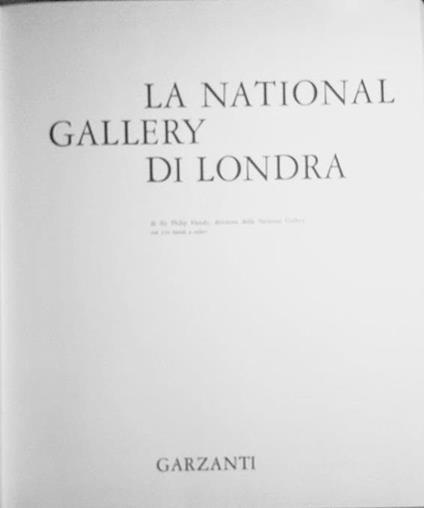 La National Gallery di Londra - Philip Hendy - copertina