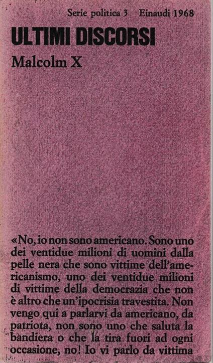 Ultimi discorsi - Malcolm X - copertina