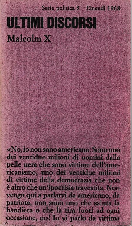 Ultimi discorsi - Malcolm X - copertina