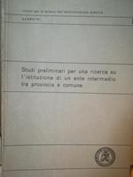 Studi preliminari per una ricerca su l'istituzione di un ente intermedio tra provincia e comune