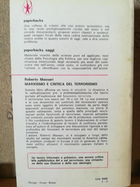Marxismo e critica del terrorismo - Roberto Massari - 2