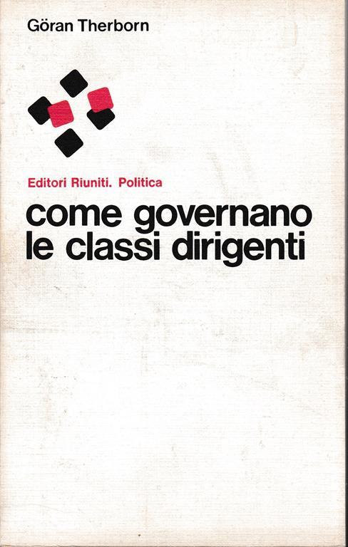 Come governano le classi dirigenti - Göran Therborn - copertina