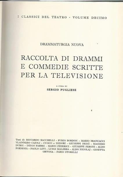Raccolta di drammi e commedie scritte per la televisione - Sergio Pugliese - copertina