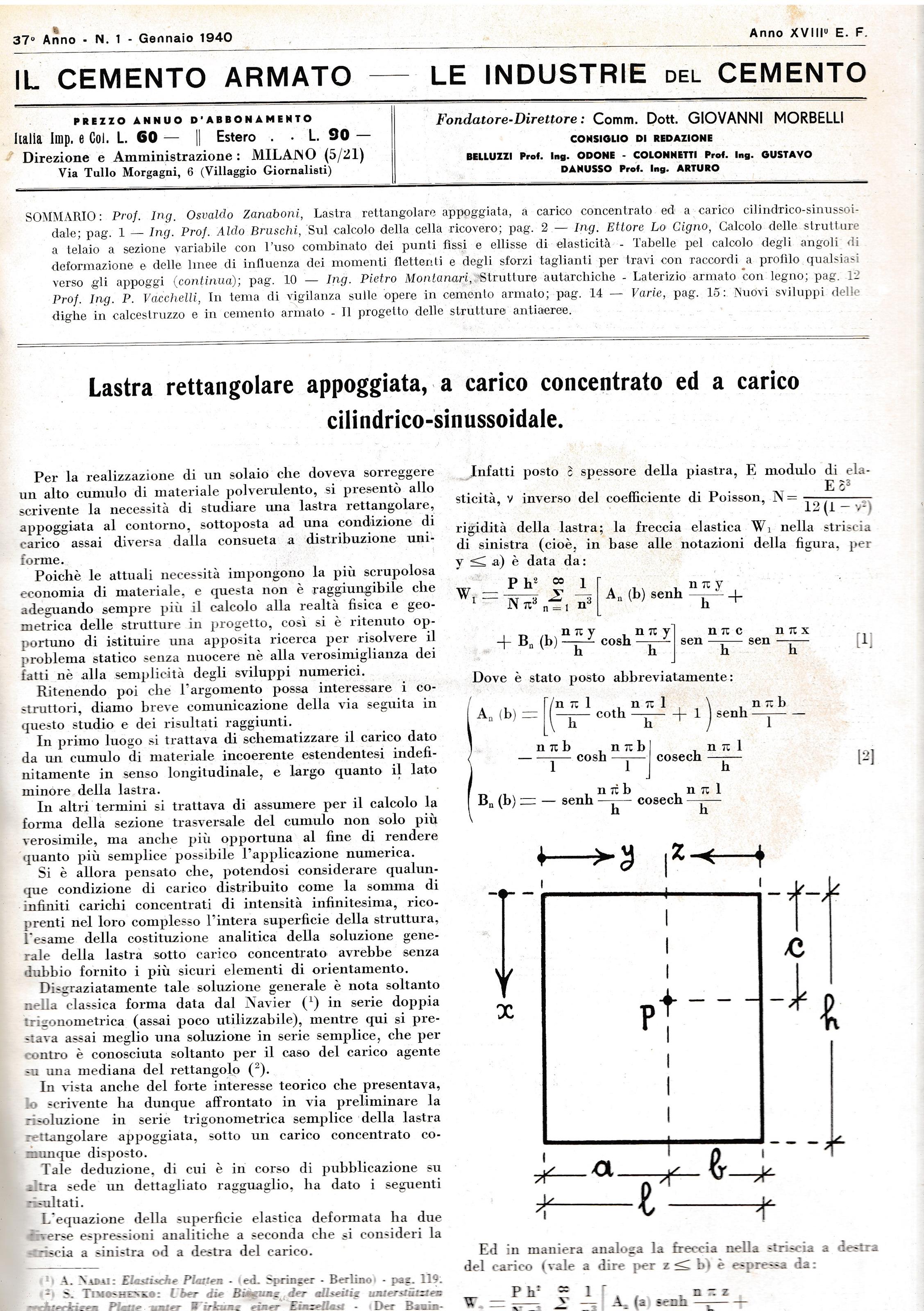 Il cemento amato - Le industrie del cemento 37° anno Gennaio - Dicembre 1940 (10 fascicoli rilegati) + indice generale anno XXXVII 1940