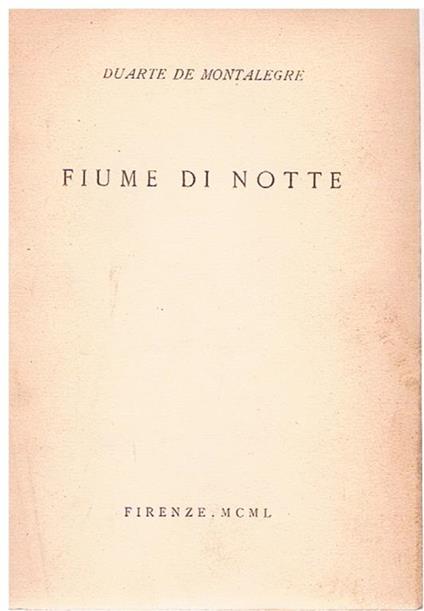 Fiume di notte - Duarte De Montalegre - copertina