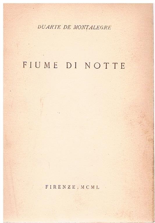 Fiume di notte - Duarte De Montalegre - copertina