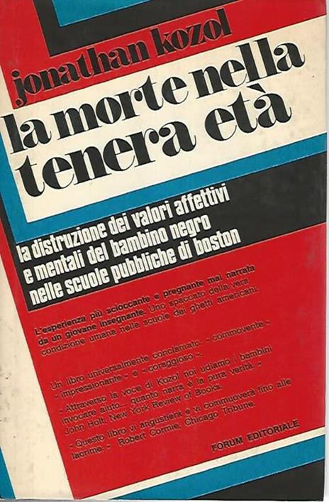 La morte nella tenera età - Jonathan Kozol - copertina