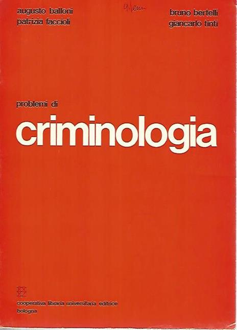 Problemi di criminologia - A. Balloni - copertina