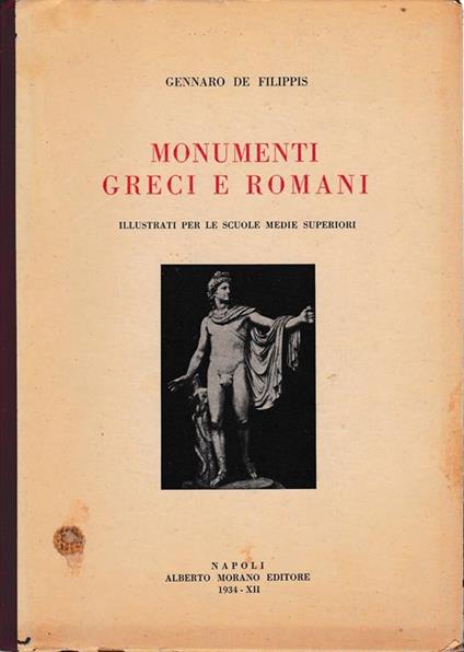 Monumenti Greci e Romani - Gennaro De Filippis - copertina
