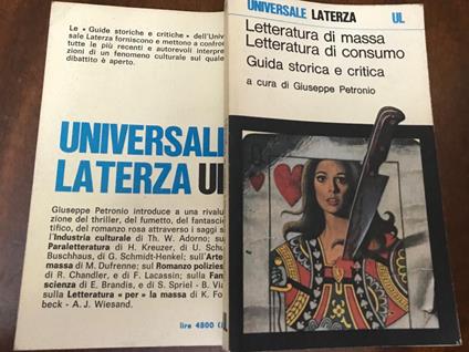 Letteratura Di Massa Letteratura Di Consumo - Giuseppe Petronio - copertina