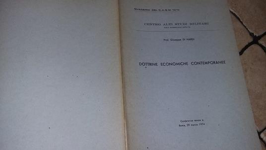 Dottrine economiche contemporanee - Giuseppe Di Nardi - copertina