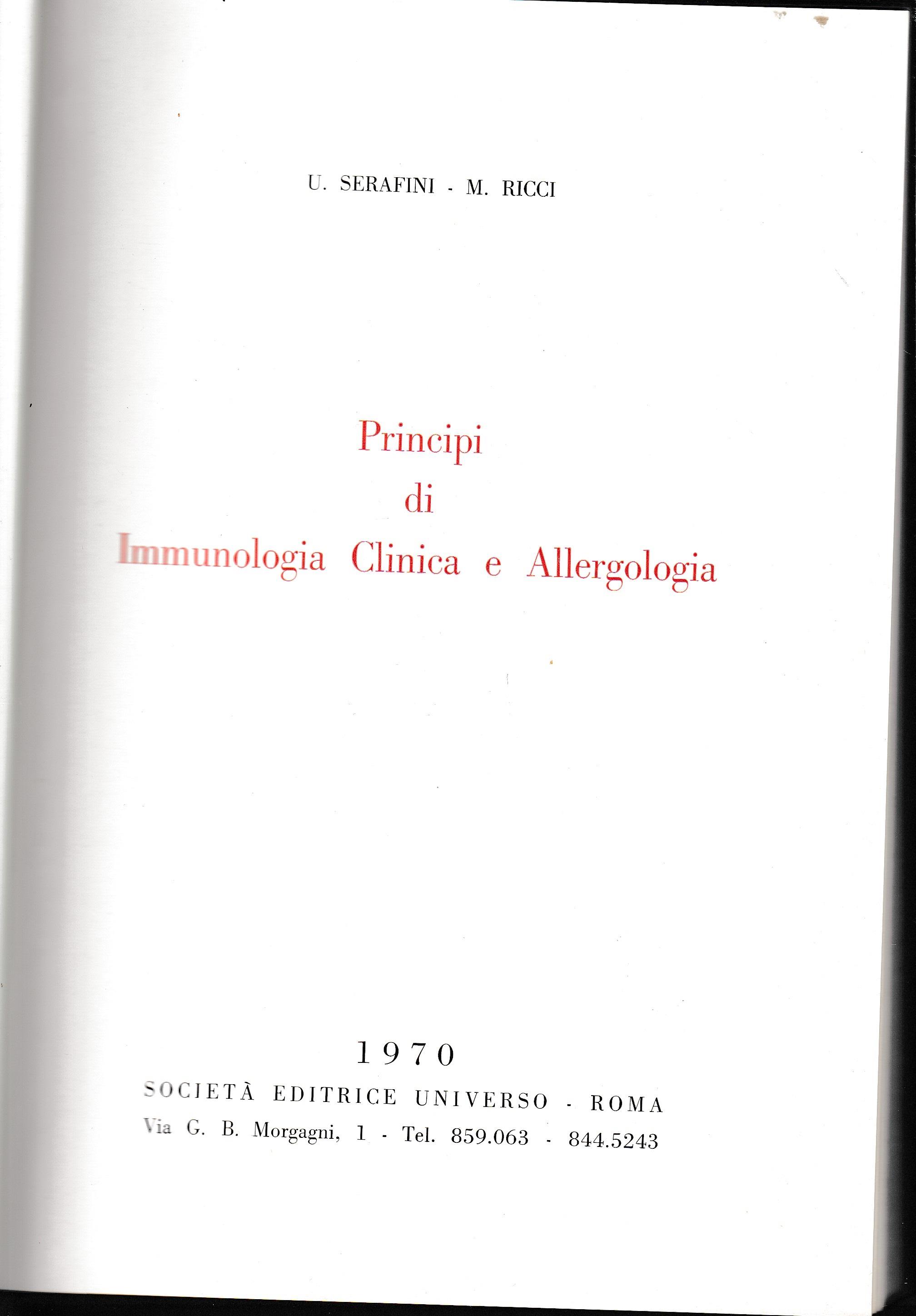 Principi di Immunologia Clinica e Allergologia