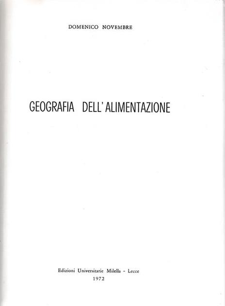 Geografia dell'alimentazione - D. Novembre - copertina