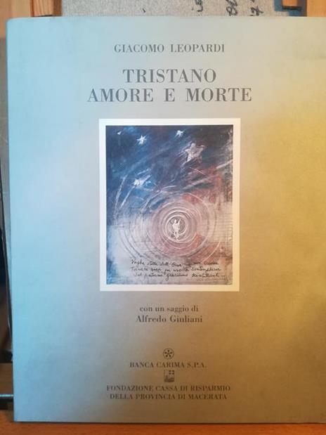 Tristano. Amore e morte - Giacomo Leopardi - copertina