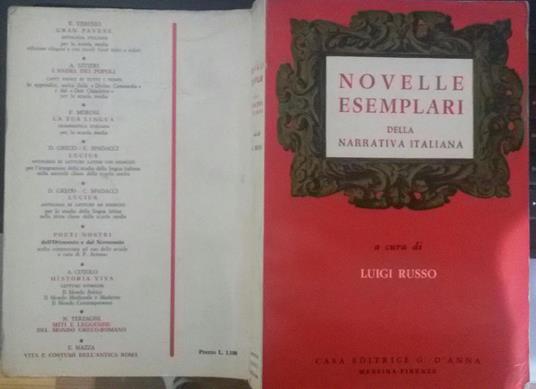 Novelle esemplari - Luigi Russo - copertina