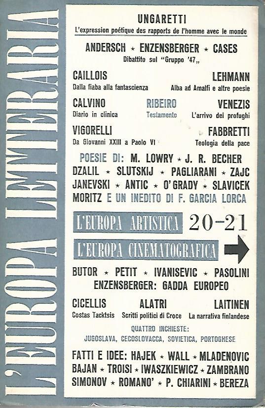 L' Europa letteraria. L'Europa artistica. L'Europa cinematografica. Anno IV n. 20-21